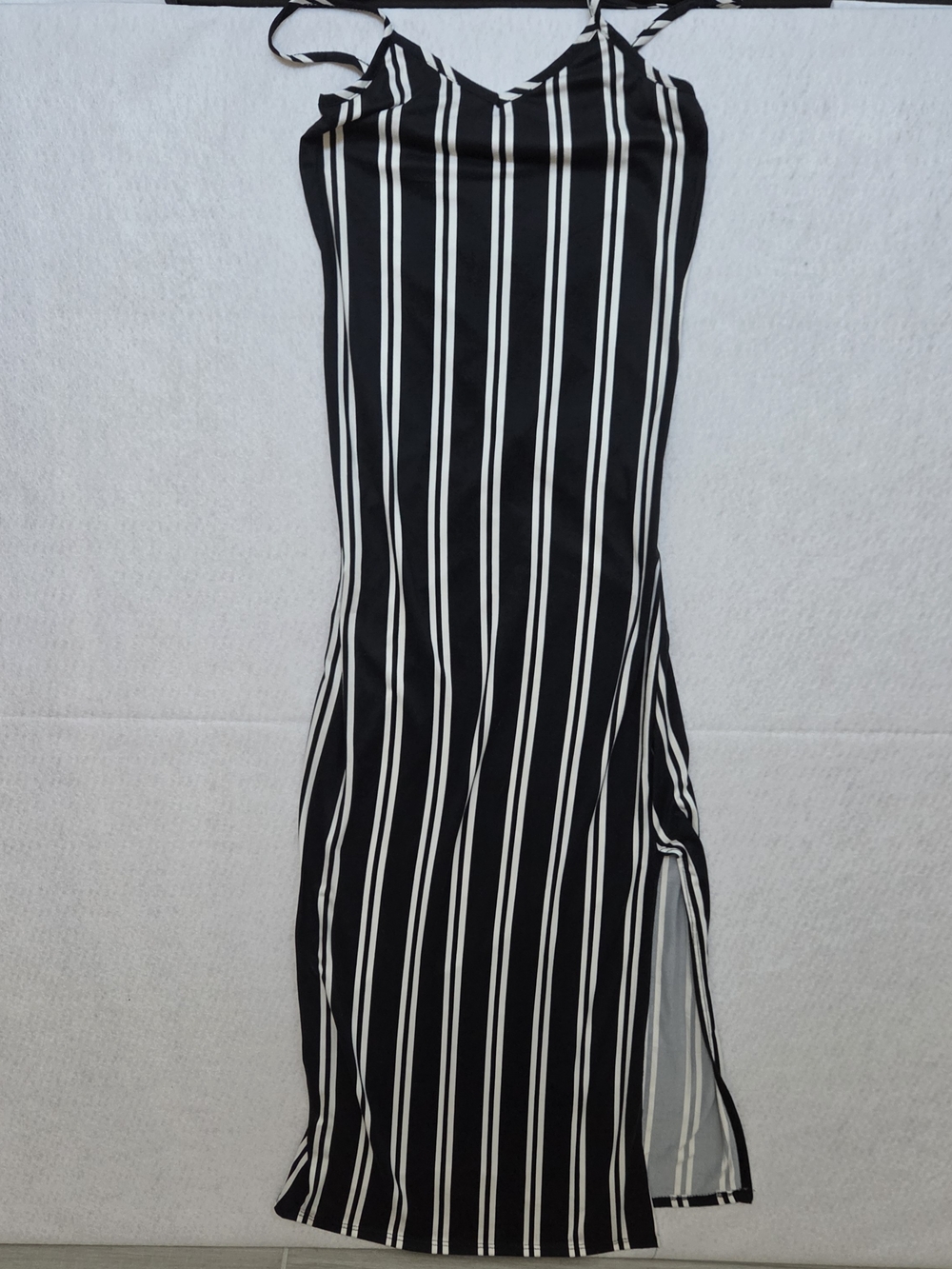 Urban Rose Black & White Striped Maxi Dress